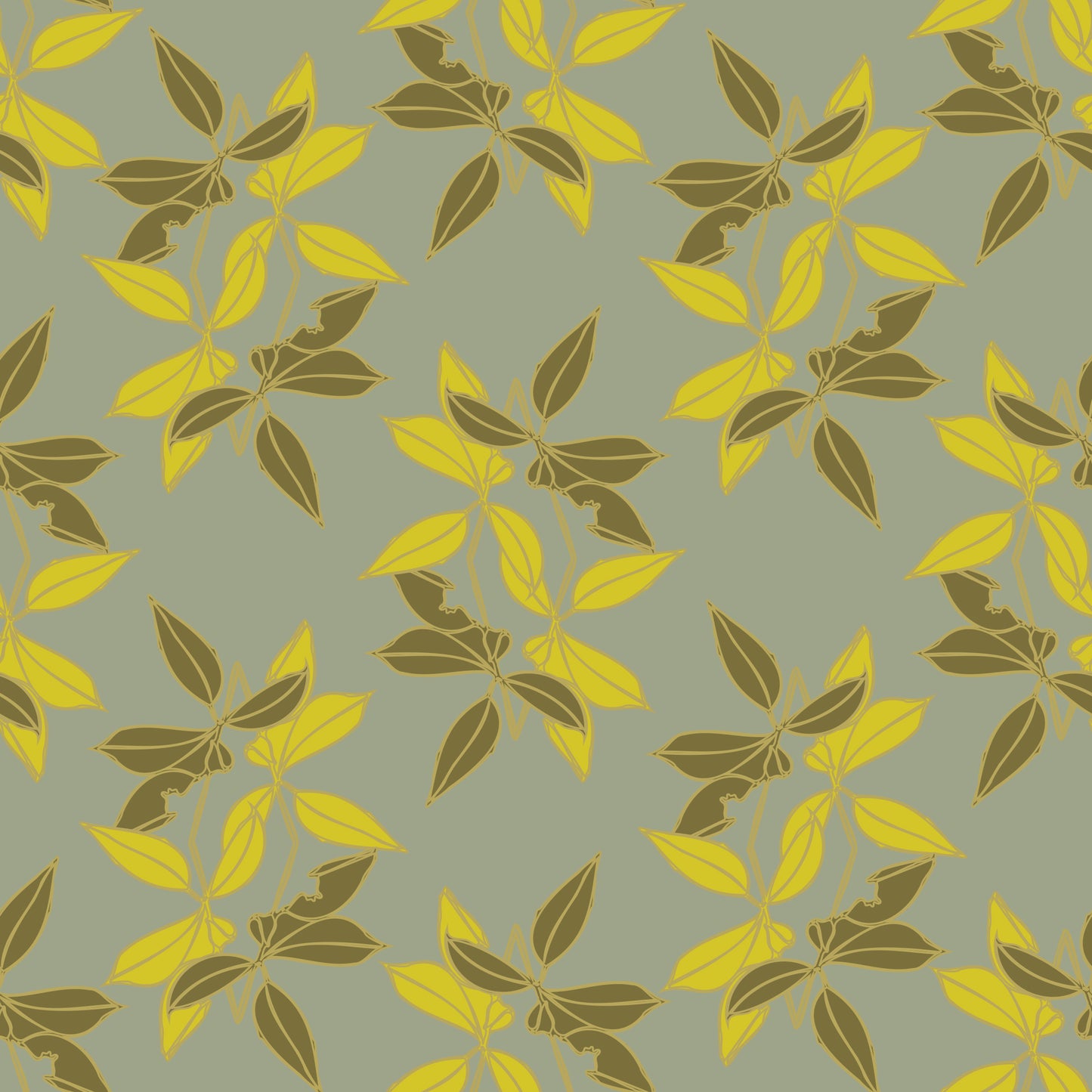 Diamond Leaves - Yellow on Salt Bush